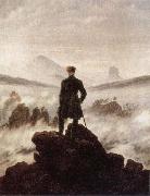 Caspar David Friedrich Wanderer Watching a sea of fog Germany oil painting artist